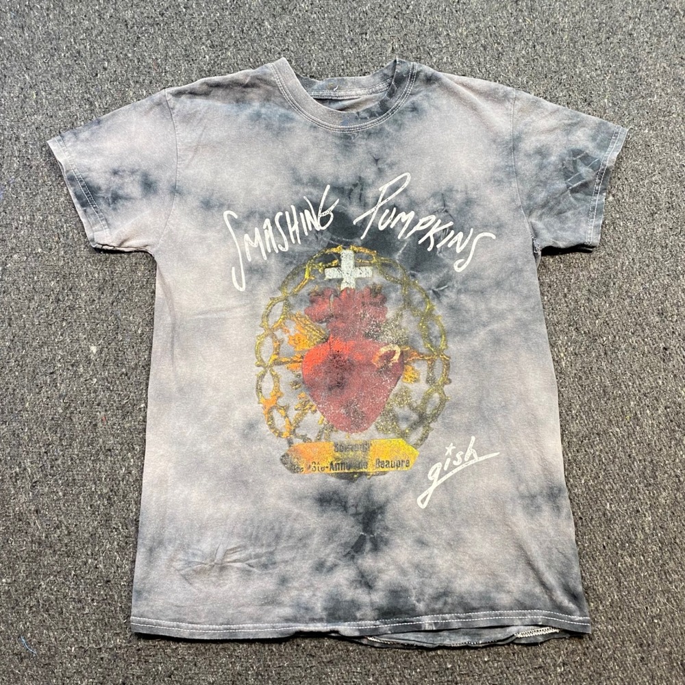 Smashing Pumpkins Gish TShirt Sz S Mens Grey Acid Wash Grunge Rock Band Tee